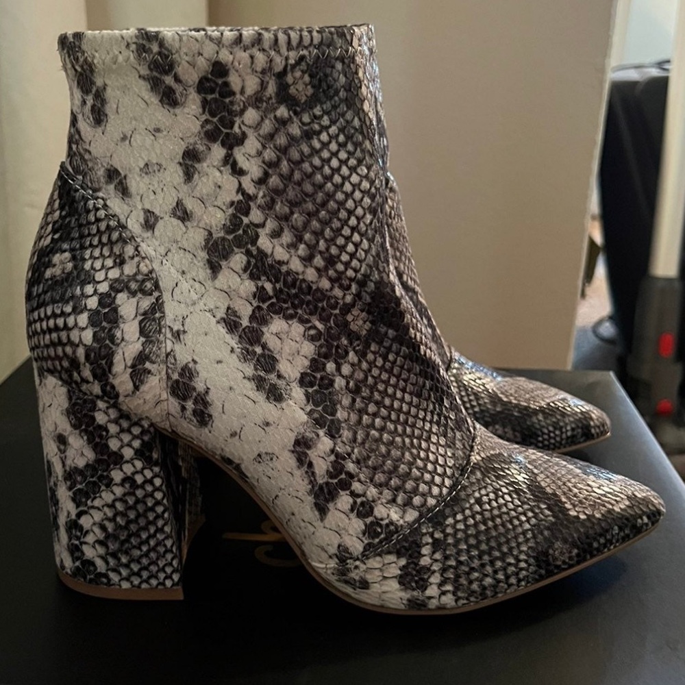Charles David snakeprint booties